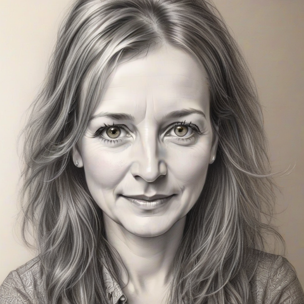 AI generated detailed sketch style portrait - artistic transformation example