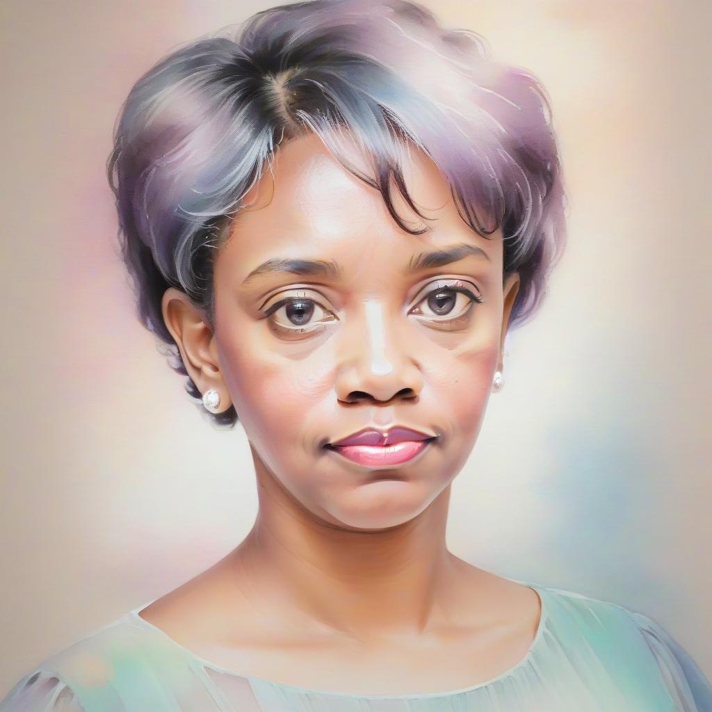 AI generated light coloring style portrait - artistic transformation example