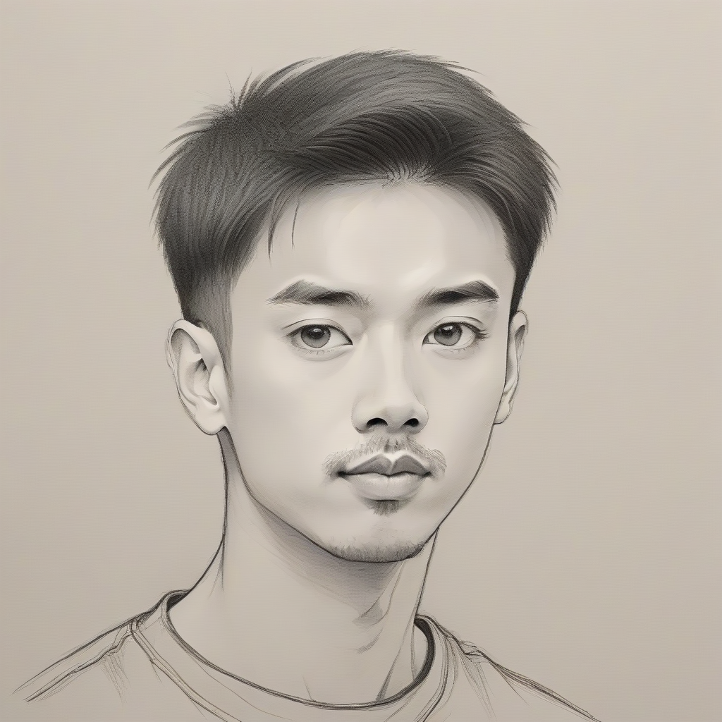 AI generated rough sketch style portrait - artistic transformation example